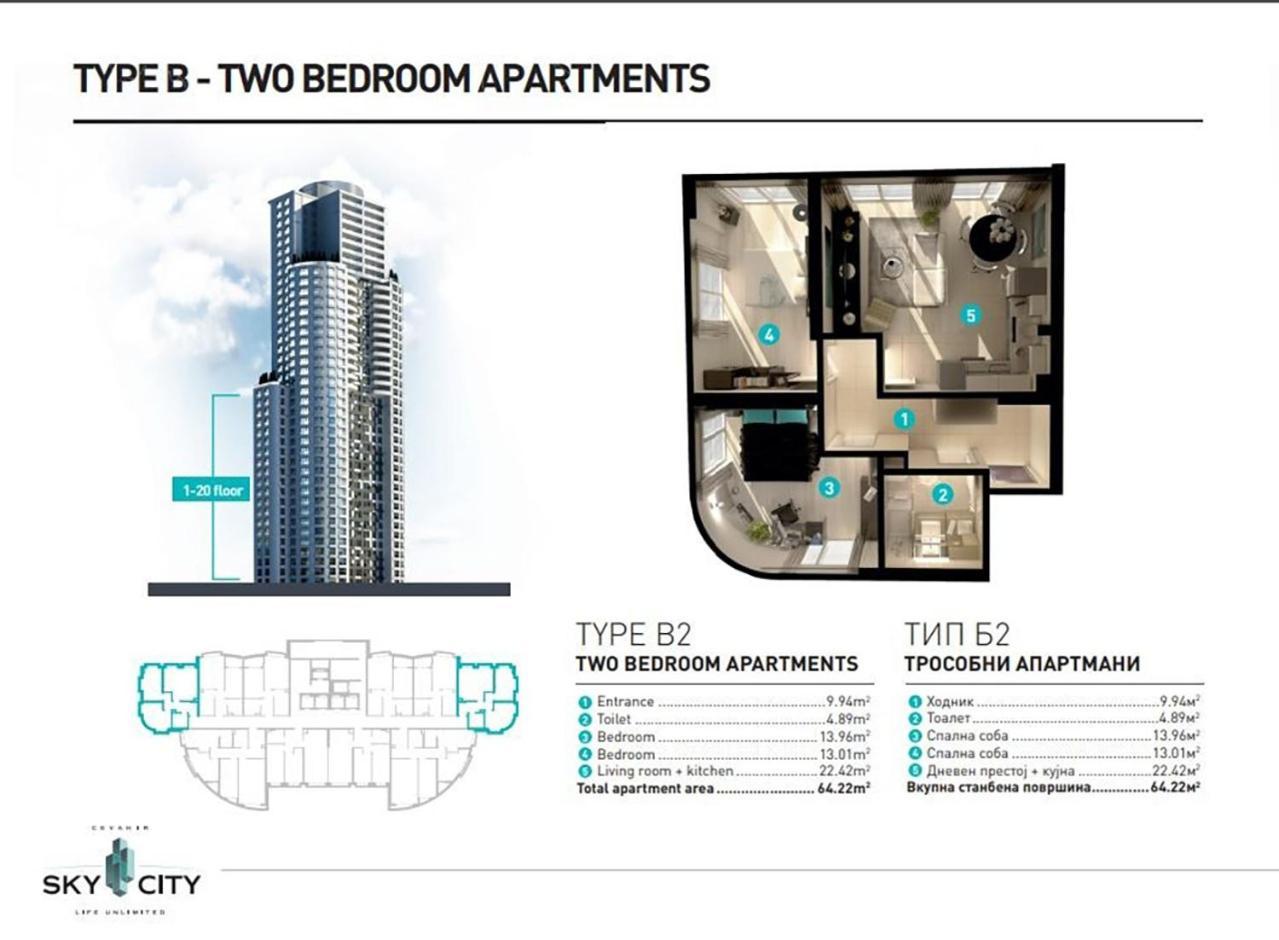 18Th & 16H Floor Secure Luxury Condos With Pool & Fitness Included In Price Üsküp Dış mekan fotoğraf